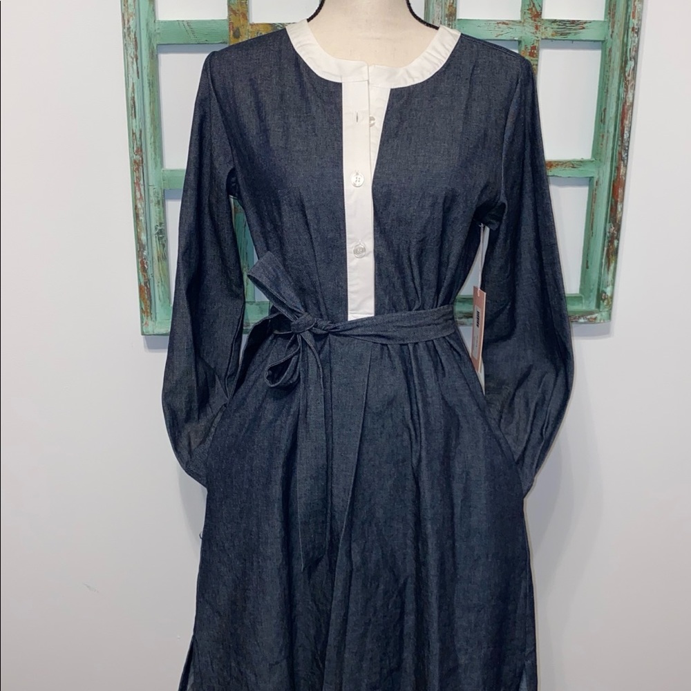 NEW KAYCE HUGHES DENIM BELTED DRESS •Nikki• size 4